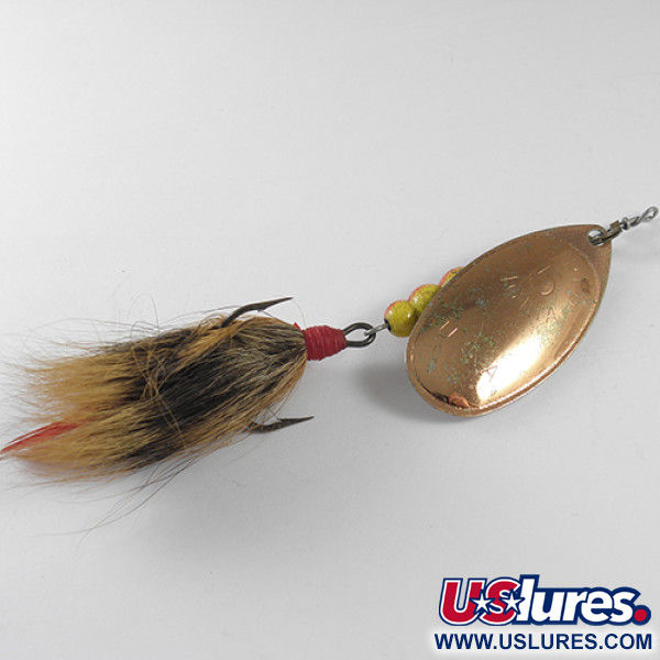 Vintage   Mepps Aglia 5 dressed, 1/2oz Copper spinning lure #1754