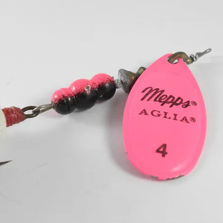 Vintage Mepps Aglia 4 dressed, 1/3oz Fluorescent Pink spinning lure #1755
