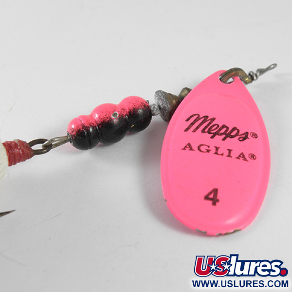 Vintage   Mepps Aglia 4 dressed, 1/3oz Fluorescent Pink spinning lure #1755