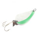 Vintage  Acme K.O. Wobbler Glow, 3/4oz White / Green glow (Glow in Dark) fishing spoon #1760