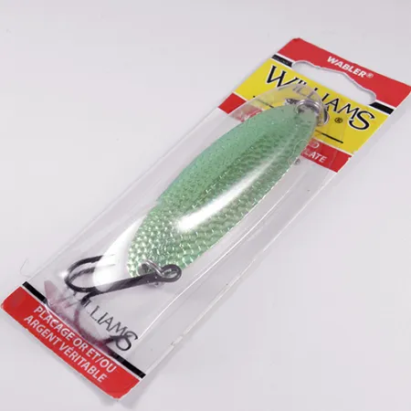 Williams Wabler W60, 3/4oz Silver / Green (Silver Plated) fishing spoon #1764