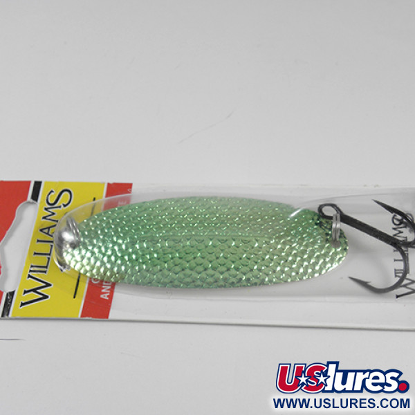   Williams Wabler W60, 3/4oz Silver / Green (Silver Plated) fishing spoon #1764