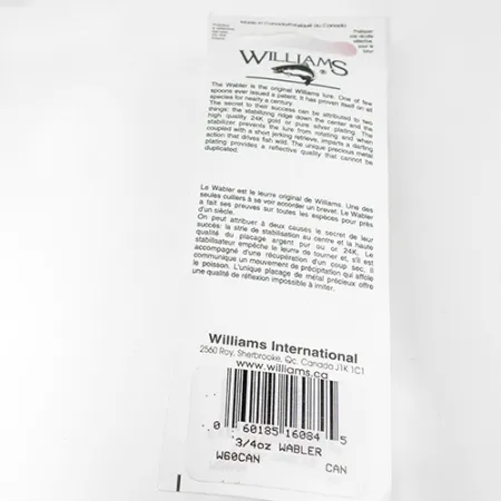 Williams Wabler W60, 3/4oz Silver / Light Green (Silver Plated) fishing spoon #1767