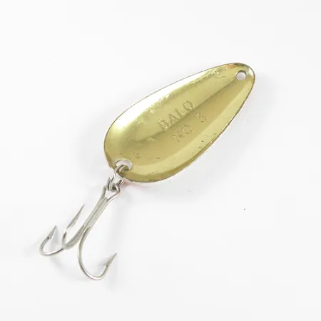 Vintage Balo 3, 1/2oz White / Red / Brass fishing spoon #1769