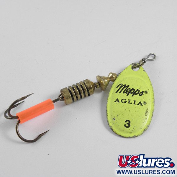 Vintage   Mepps Aglia 3, 1/4oz Chartreuse spinning lure #1782