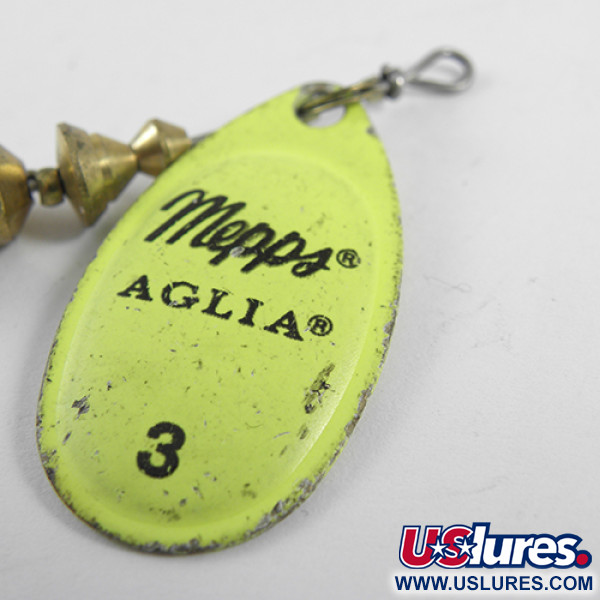 Vintage   Mepps Aglia 3, 1/4oz Chartreuse spinning lure #1782