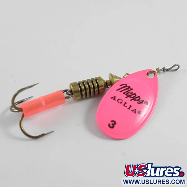 Vintage   Mepps Aglia 3, 1/4oz Fluorescent Pink spinning lure #1783
