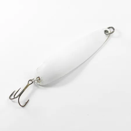 Vintage Luhr Jensen Krocodile Die #5, 3/4oz White fishing spoon #1792