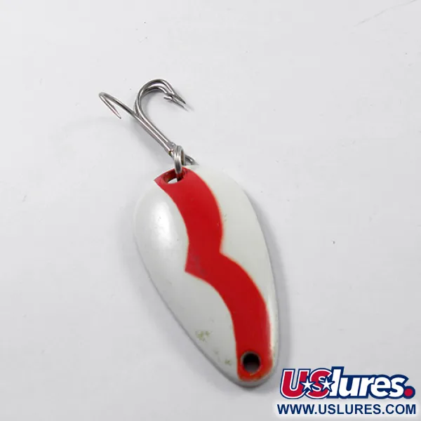 Vintage   Balo 3, 1/2oz Red / White / Brass fishing spoon #1798