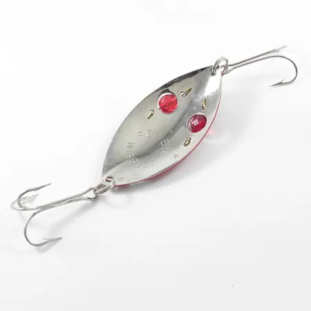 Vintage Eppinger Red Eye Wiggler, 1oz Red / White / Nickel fishing spoon #1799