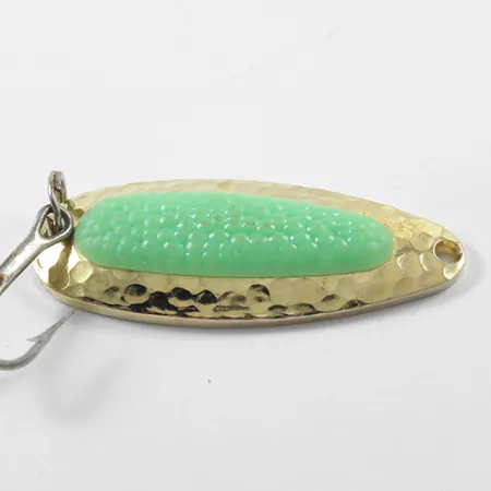 Vintage Blue Fox Pixee , 1/2oz Gold / Fluorescent Green fishing spoon #1800