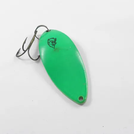 Vintage Eppinger Dardevle Devle Dog 7800, 3/4oz Green / Nickel fishing spoon #1803