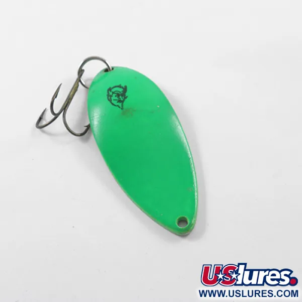 Vintage Eppinger Dardevle Devle Dog 7800, 3/4oz Green / Nickel fishing spoon #1803