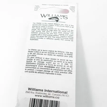 Williams Wabler W60, 3/4oz Silver / Brown (Silver Plated) fishing spoon #1804