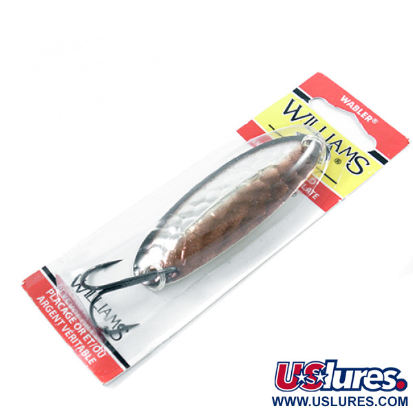   Williams Wabler W60, 3/4oz Silver / Brown (Silver Plated) fishing spoon #1804