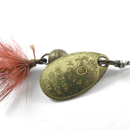 Vintage Mepps Aglia 0 Mouche, 3/32oz Brass spinning lure #1808