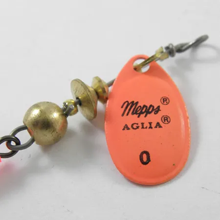 Vintage Mepps Aglia 0, 3/32oz Fluorescent Orange spinning lure #1810