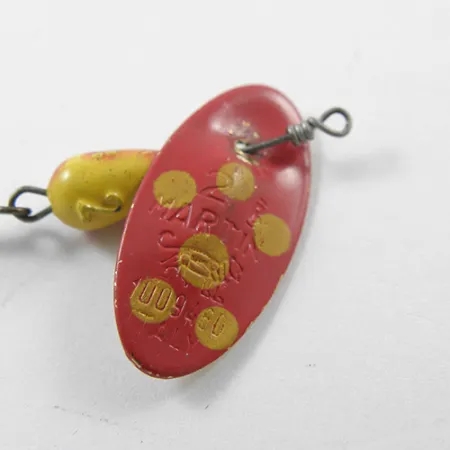 Vintage Panther Martin 2, 3/32oz Red / Yellow / Brass spinning lure #1815