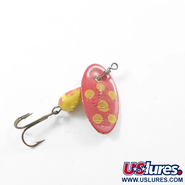Vintage   Panther Martin 2, 3/32oz Red / Yellow / Brass spinning lure #1815