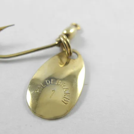 Vintage Yakima Bait Hildebrandt 1, 1/32oz Gold fishing spoon #1818