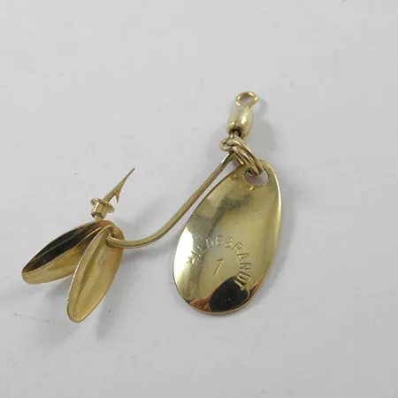 Vintage Yakima Bait Hildebrandt 1, 1/32oz Gold fishing spoon #1818