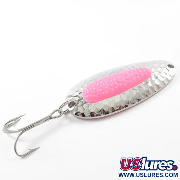Vintage Blue Fox Pixee , 3/4oz Nickel / Pink fishing spoon #1826