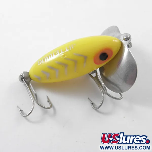 Vintage   Fred Arbogast Jitterbug , 1/4oz Yellow fishing lure #1830