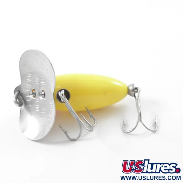 Vintage   Fred Arbogast Jitterbug , 1/4oz Yellow fishing lure #1830