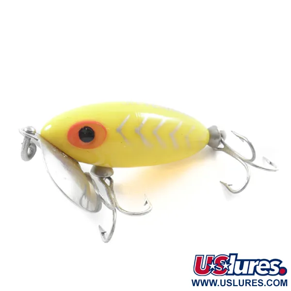Vintage   Fred Arbogast Jitterbug , 1/4oz Yellow fishing lure #1830