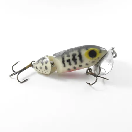 Vintage Fred Arbogast Jitterbug Jointed, 1/3oz Tiger fishing lure #1831