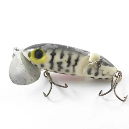 Vintage Fred Arbogast Jitterbug Jointed, 1/3oz Tiger fishing lure #1831