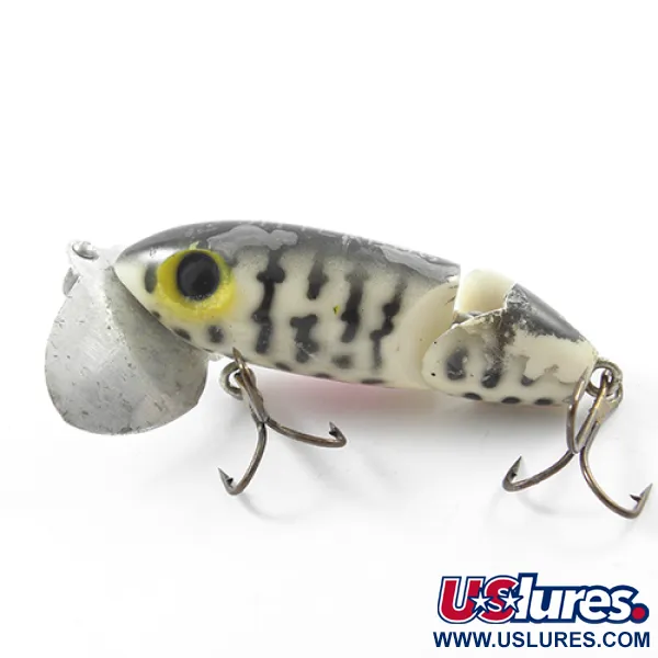 Vintage   Fred Arbogast Jitterbug Jointed, 1/3oz Tiger fishing lure #1831