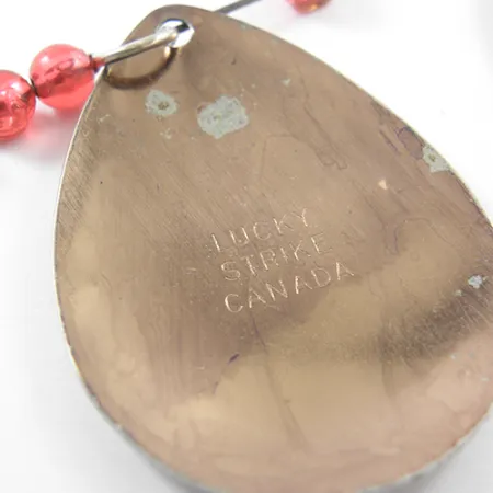 Vintage Lucky Strike, 2/5oz Nickel / Copper / Red spinning lure #1833