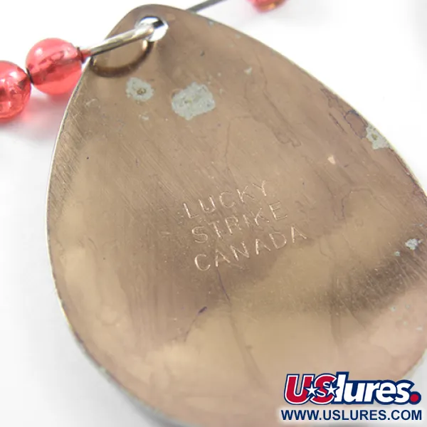 Vintage   Lucky Strike, 2/5oz Nickel / Copper / Red spinning lure #1833