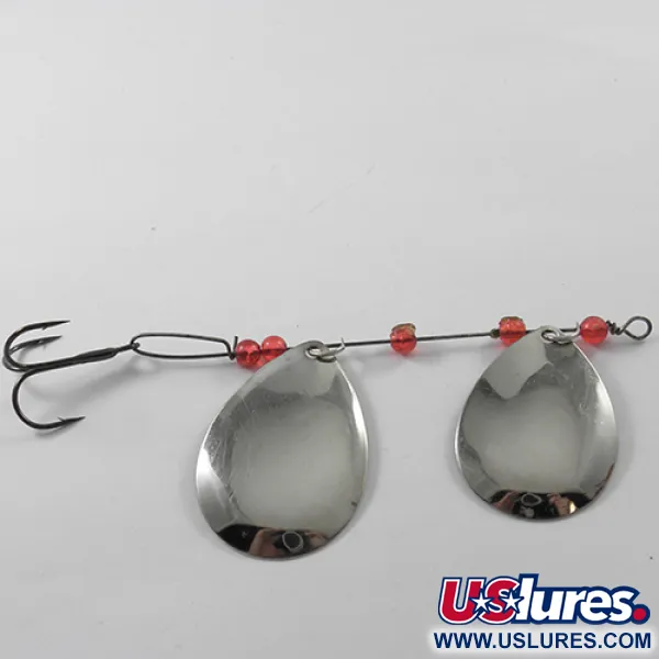 Vintage   Lucky Strike, 2/5oz Nickel / Copper / Red spinning lure #1833