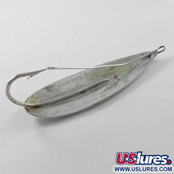 Vintage Weedless Johnson Silver Minnow, 1oz Silver (Silver Plated) fishing  spoon #1834