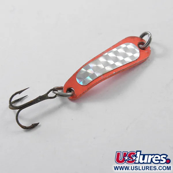 Vintage Luhr Jensen Hus-lure, 1/16oz Orange / Hologram fishing spoon #1835