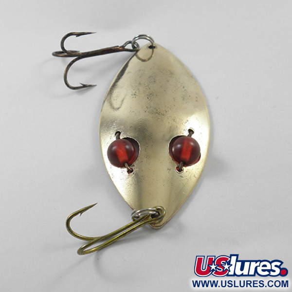 Vintage  Hofschneider Red Eye Wiggler, 1oz Brass / Red Eyes fishing spoon #1838