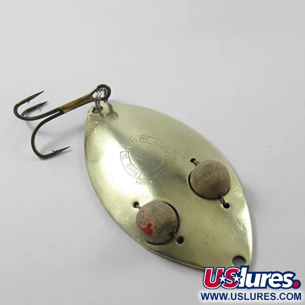 Vintage   Lucky Strike Gold Red Flash, 3/4oz Brass fishing spoon #1840