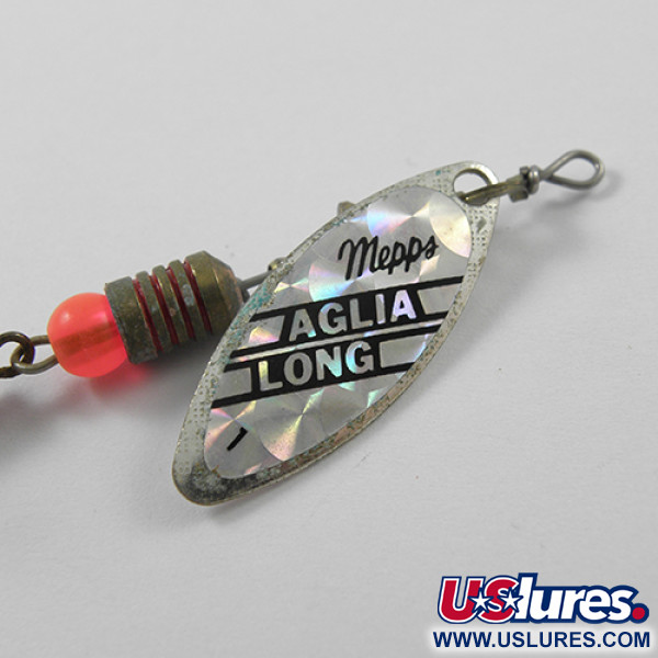 Vintage   Mepps Aglia Long 1, 3/16oz Silver spinning lure #1847