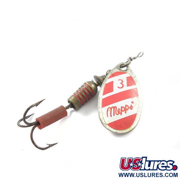 Vintage   Mepps Aglia 3, 1/4oz Red / White / Silver spinning lure #1848