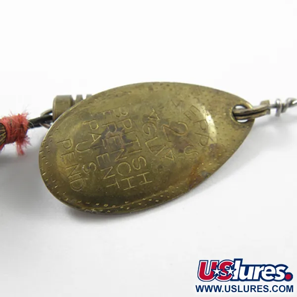 Vintage   Mepps Aglia 2 dressed squirrel tail, 3/16oz Brass spinning lure #1849