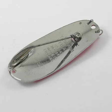 Vintage Unknown Weedless Scorpion, 1/4oz Red / White / Nickel fishing spoon #1863