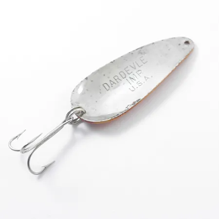 Vintage Eppinger Dardevle Imp, 2/5oz Orange / Red Stripe / Nickel fishing spoon #1865