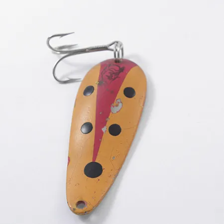 Vintage Eppinger Dardevle Imp, 2/5oz Orange / Red Stripe / Nickel fishing spoon #1865