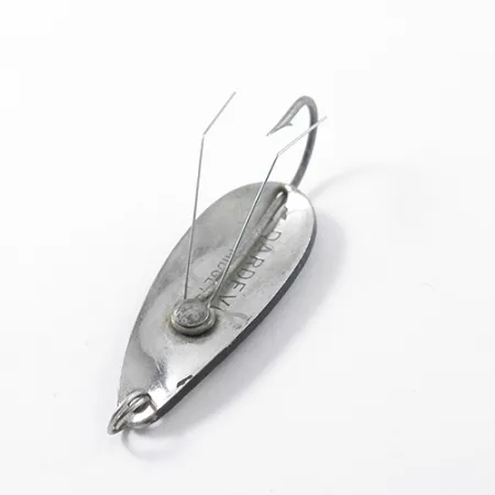 Vintage Eppinger Weedless Dardevle Midget, 3/16oz Black / White / Nickel fishing spoon #1867