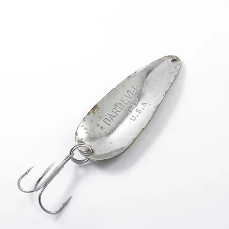 Vintage Eppinger Dardevle Imp, 2/5oz Frog / Nickel fishing spoon #1869