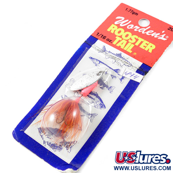  Yakima Bait Worden’s Original Rooster Tail, 1/16oz Nickel / Red spinning lure #1874