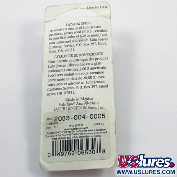   Luhr Jensen Metric Pro Spinner​ 4, 2/5oz Hammered Gold spinning lure #1881