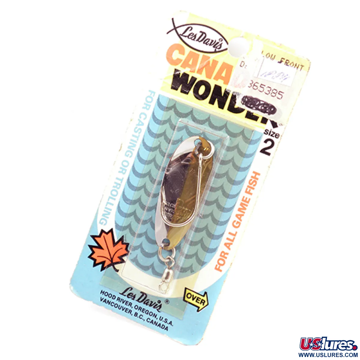 canadian wonder fishing lure Other Les Davis Canadian Wonder, 1/4oz Nickel / Gold fishing spoon #1884